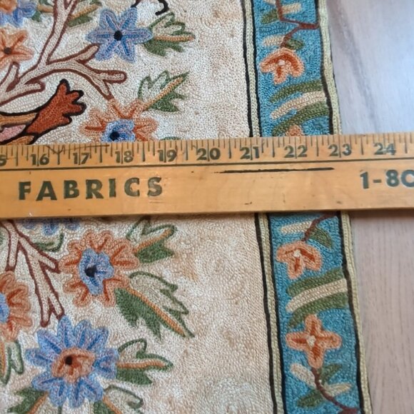 Kashmir Handmade Chain Stitch “Tree Of Life “ Rug 40"x 23" Birds multi color -lp - Picture 6 of 14